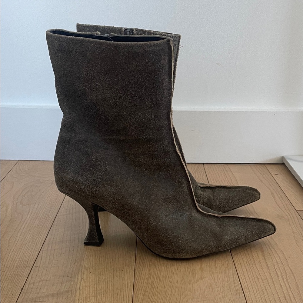 Zara Dark Brown Heeled Boots
